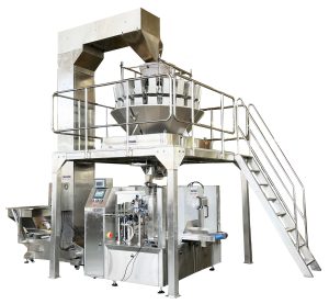 Automatic pre-made bag taking packing sealing carton filling line for nuts candy pet food