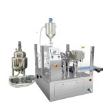 तरल र टाँस्नको लागि पिशन फिलरको साथ स्वचालित पूर्व-निर्मित झोला फिल सील प्याकेजिङ